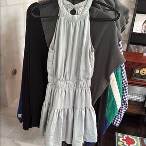 Japna Light Gray Mini Dress